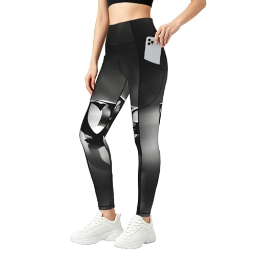 Leggings para correr y hacer yoga Love Font con cintura alta y bolsillos integrados