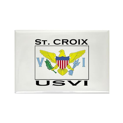 Imán Rectangular Bandera USVI St. Croix 3x2 pulg miniatura 1