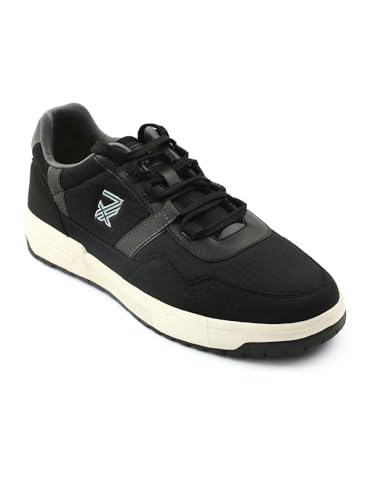 Image of Liberty Leap7x NEXTER-3E Men Sports Running Shoes - Black & White | Comfortable and Durable Lace-Up Closure - Suitable for Lacing Walking, Gym, Jogging and Outdoor Shoes for Man - Cushioned Footbed