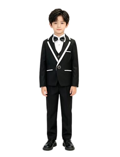 Costume 3 pièces garçon pantalon gilet veste revers pour la noce
