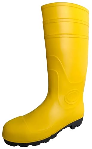 Men's Premium Tall Steel Toe Rain Boots - Waterproof Seamless PVC, Fortified Smash - proof, Durable Non - slip, All - terrain, Perfect for Fishing, Gardening, Work