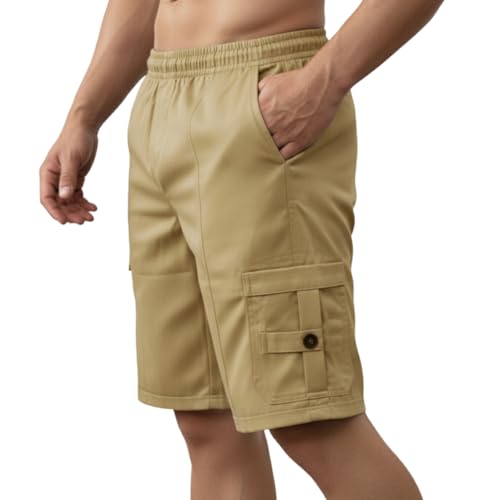 Image of NINQ Men's Half Cargo Shorts Featuring a Slim Yet Relaxed fit, Designed for Comfort. Stylish Casual Shorts with Functional Pockets, Perfect for Casual wear.