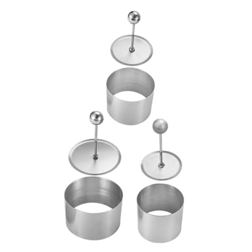 MOLUCKFU 3sets Stainless Steel Round Mold Tiramisu Rice Maker for for Baking Cooking Reusable Easy to