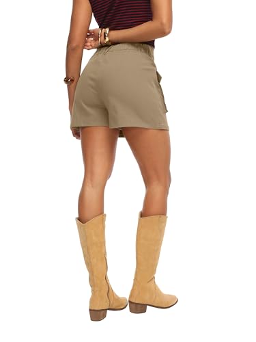 HiMONE Womens Casual Cargo Skort Mini Skirt with Built in Shorts High Waist Utility Street Style Skort(Coffee Gray-XL) — view 4