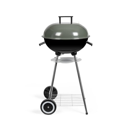 Livoo – Barbecue A Carbone DOC172K – Ø 41 Cm, In Acciaio Cromato, Altezza 69,5 Cm, Valvola Di Ventilazione, Griglia Di Stoccaggio, Vassoio Raccogli