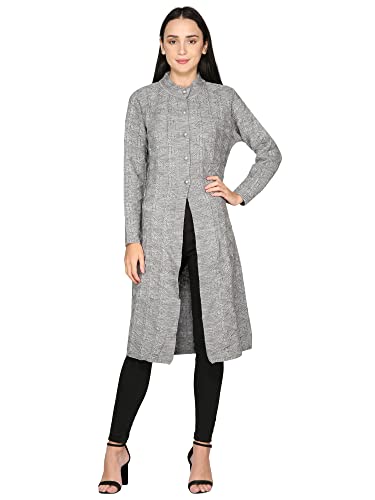 Image of HAUTEMODA Women Wollen Self Design Long Coat /Sweater for Winters