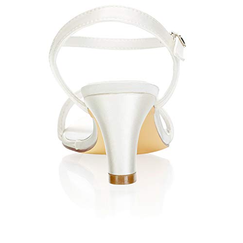 Emily Bridal Wedding Shoes Satin or Women Sandals Thick Heel4