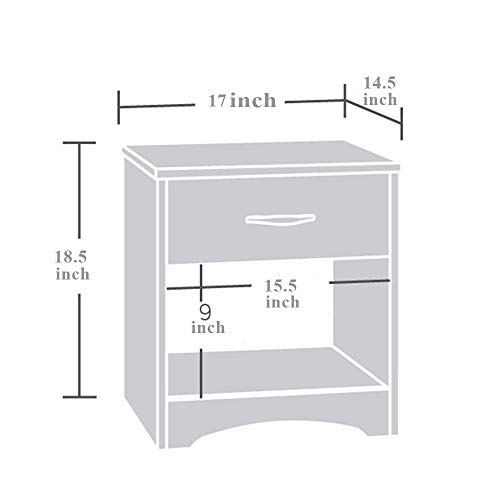 Image of STRATA FURNITURE Sheesham Wood Bedside Table with Drawer and Shelf Storage Wooden Night Stand for Bedroom Living Room Home (Honey Teak Brown Finish)