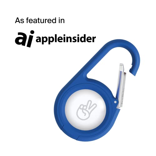 Image of Belkin Apple AirTag Secure Holder with Carabiner - Durable Scratch Resistant Case With Open Face & Raised Edges - Protective AirTag Keychain Accessory For Keys, Pets, Luggage & More - Blue
