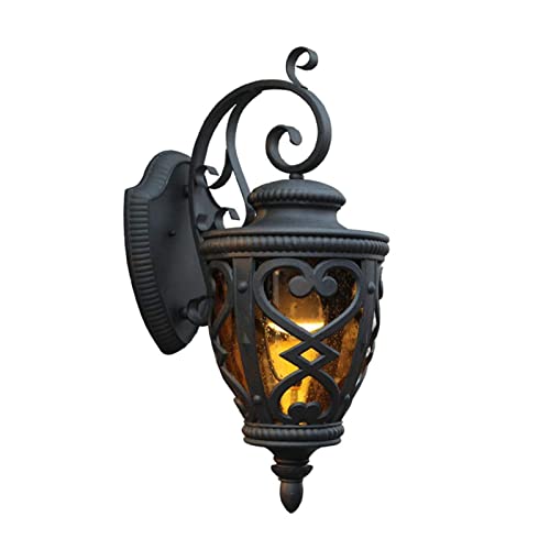 Lanterne murale étanche extérieure rétro avec culot E27 pour lampe de corridor