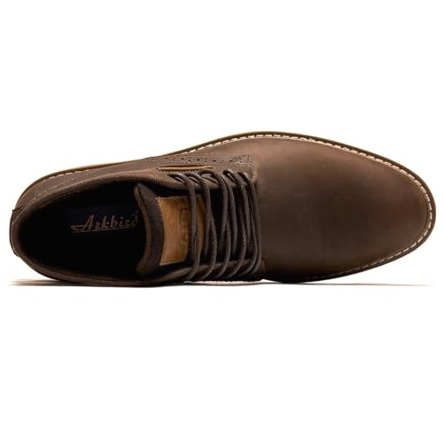 Image of Arkbird Men's Chukka Boots, Leather Ankle Dress Boot Casual Oxfords Lace Up Work Shoes