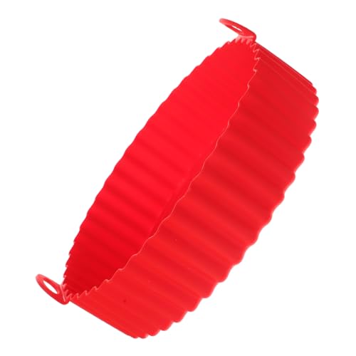 TOPPERFUN Alfombrilla de Silicona para Hornear. Reutilizable Cesta reciclable conformado Accesorios airfryer contenedor de freidora de Aire Accesorios para freidoras Gel de sílice Rojo