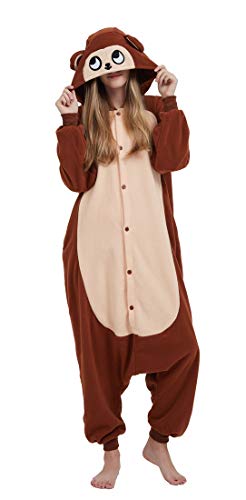 Pyjama Licorne Kigurumi Adulte Animal Cosplay Costume Sleepwear Combinaison Jumpsuit,XL,Singe