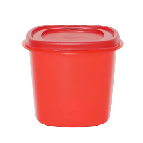 Image of Cutting EDGE Snap Tight Eco Plastic Container Set for Dry Fruits, Travelling, Pickle, Sauces, Spices, 12-Pieces (250 ML, Red)