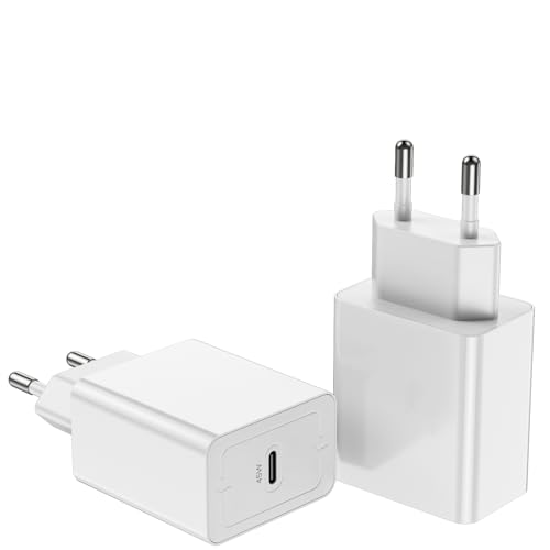 45W USB C Ladegerät 2Pack USB C Netzteil Stecker Adapter Schellladegerät für iPhone 17/16/15/14/13/12/AirPods iPad Samsung Galaxy S26 Ultra S25 S24 S23 S22 Note 20 10