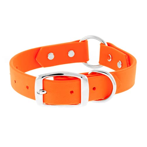 The Perfect Leash Perfect Hunting O-Ring Collar 1-Inch Wide by 16-Inch Long Polyurethane Dog Collar, Blaze Orange