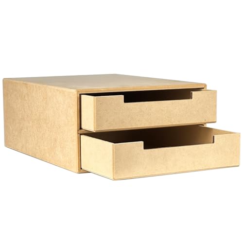 Organizador De Folhas A4 Documentos Material Escritorio Suporte de Monitor 2 Gavetas Mdf (LADO)