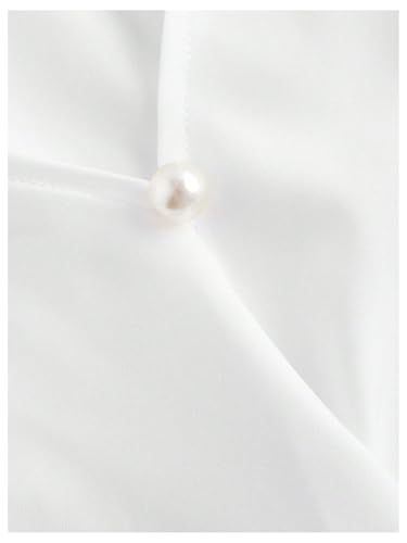 SweatyRocks Women's Button up Collar Cropped Shirt Long Sleeve Self Wrap Crop Top Blouse3