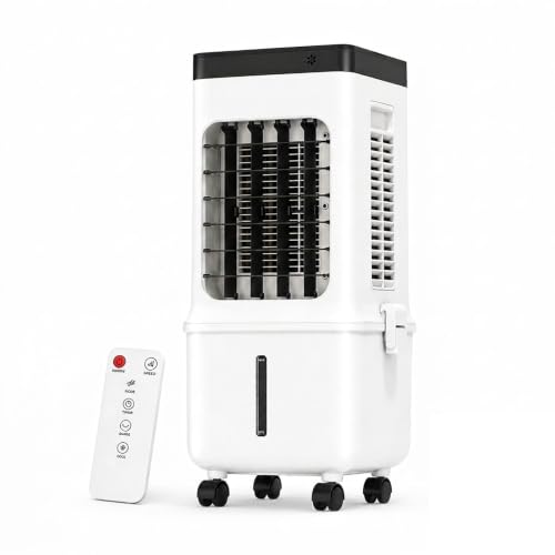 Image of Portable Air Cooler for Home, 4-in-1 Evaporative Air Cooler with 4L Water Tank & 4 Ice Packs, 120° Auto Oscillation Personal Cooling Fan, 3 Modes 3 Speeds, Remote Control for Bedroom Office