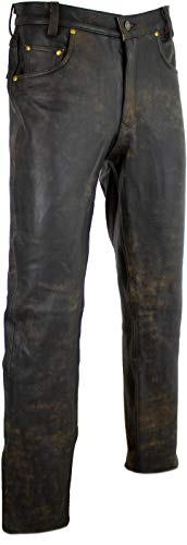 MDM Lederhose in antik braun Lederjeans Bikerjeans Motorrad Lederhose (33)