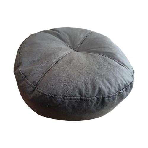 Kuntesetty Cojín Redondo para Meditación Y Descanso de 40 CM, Cojin Funda de algodón Lavable Yoga Zafu para Hogar, Dormitorio, Salón, Gris Oscuro, Individual