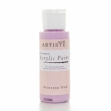 Artiste Acrylic Paint 59ml 2Oz Princess Pink, Quick-Drying Professional Art, Craft and Hobby Artists Paint, Vibrant Colour, Water-Based Paints Cover All Surfaces with Ease, Ideal for Travel Artists