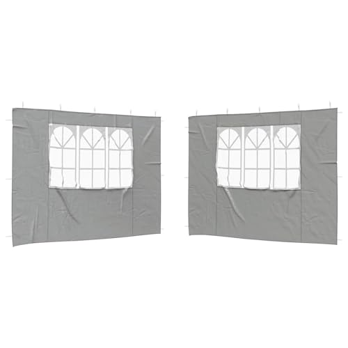 VidaXL - Juego de 2 paredes para tienda de campaña (300 x 195 cm), color gris claro, cortina rectangular moderna para fiestas, decoración de eventos, retiro temporal, ceremonias al aire libre