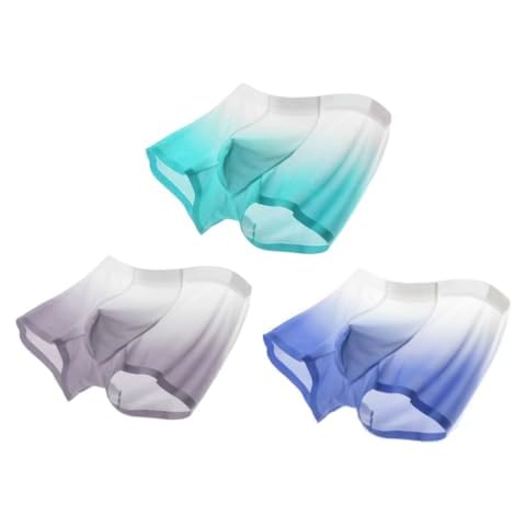 GAOGAO Breathable Men's Ice Silk Underwear with Gradient Color Fast Drying Sports Box Briefs… (US, Numeric, 29, 33, Regular, Regular, multi-01) Cover