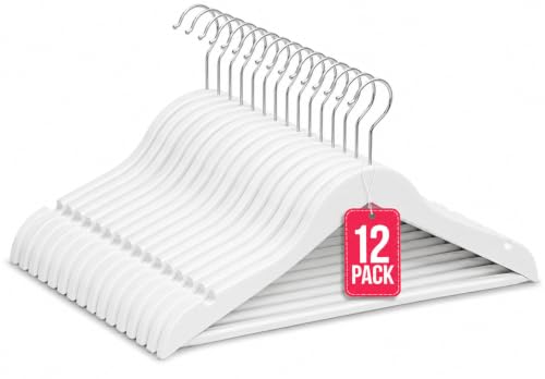 COM FORT HOUSE Perchas Infantiles de Madera Blanco 30 cm Pack 12