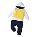 Genérico Mono de manga de bebé Color Patchwork Niño Bloque largo con capucha Pieza Un Niños Mameluco y mono Mono Noche (Yellow, 6-9 Months)