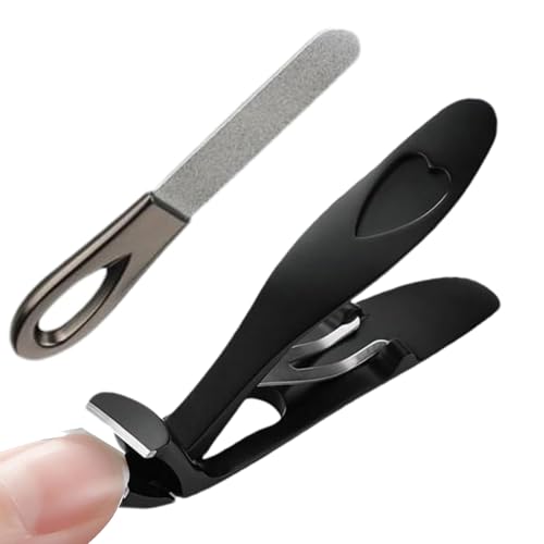 高齢者向けの大型爪切り - シニア向け爪切り, 幅広の顎と人間工学に基づいたハンドル付きのステンレス製足爪切り |男性用飛沫防止爪切り、使いやすい広口爪切り、厚い爪や硬い爪に最適