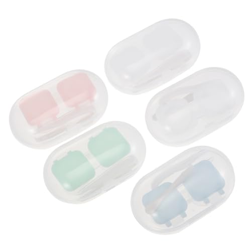 Homoyoyo 5 Juegos Estuche para Lentes de Contacto Accesorios Caja de Almacenamiento Portátil de Color Mezclado Organizador de Lentes para Material Durable