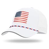 Oversize XL XXL XXXL American Flag Trucker Hat, Waterproof Quick Dry Snapback Hats, Large USA Baseball Cap for Men Big Heads, Breathable Mesh Side, Adjustable Fit, White/US Flag