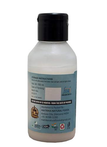 Image of Sarv Matrikaa 100% Pure Wood-Pressed Coconut Oil (100ml)|Cold Pressed & Natural - No Preservatives - For Hair, Skin & Cooking - Virgin Grade