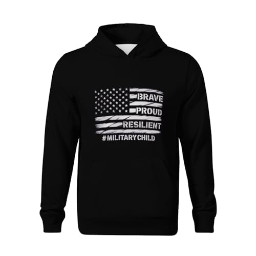 Kids Month of Military Purple Up for Military Kids Boys Girls Lightweight Kangaroo Pocket Hoodies2