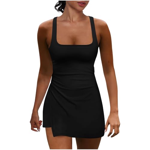 Mono Peto Corto Mujer Jumpsuit Slim fIt Vestido Pantalones Corto Moda Casual Tenis Petos Deporte Color Sólido Rompers Fiesta Camiseta sin Manga Cómodo Verano Deportivo Correr Gym Training 2025