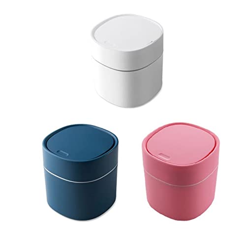 Kosz na Śmieci 2L Duża pojemność Mini Kosz na śmieci Desktop Bin z Push Przycisk Pokrywa do Home Kitchen Office Cleaning Tool Kuchnia i Łazienka(White)