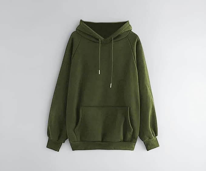 Image of Clotth Theory Women's Cotton Fleece Hooded Neck Sweatshirt | Hoodie Jacket with Kangaroo Pocket