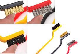 BLAGO 3 Pc Mini Wire Brush Set Brass, Nylon, Stainless Steel Bristles - Multi Utility | Wire Brush for Cleaning | Wire Brush for Removing Rust | Wire Brush Cup | Wire Brush Brass | Wire Brush Set | 1
