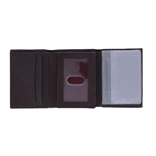 CTM Men's Leather Trifold Wallet, Brown3