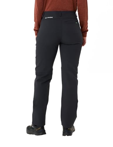 VAUDE Damen Wanderhose, Women's Strathcona Pants II, hoch elastisch, strapazierfähig, 80% windabweisend, atmungsaktiv und schnelltrocknend, Black, 40