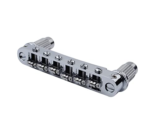 Guyker G-GM005CHROME Guitar Tune-O-Matic Roller Saddle Bridge Replacement Part Compatible thumb #1