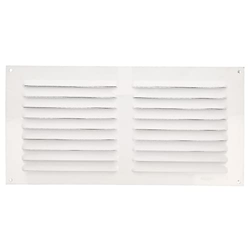 Amig - Rejilla Rectangular de Aluminio con Mosquitera - Rejillas de Ventilación para Salida de Aire - Ideal para Techo de Cocina y Baño - Medidas 150 X 300 MM - Color Blanco