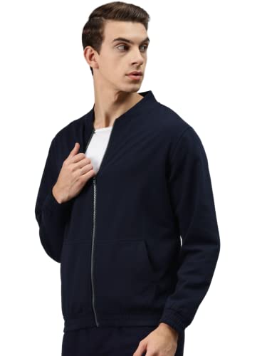 Image of Hubberholme Men's Cotton Blend Solid Collared Sweatshirt