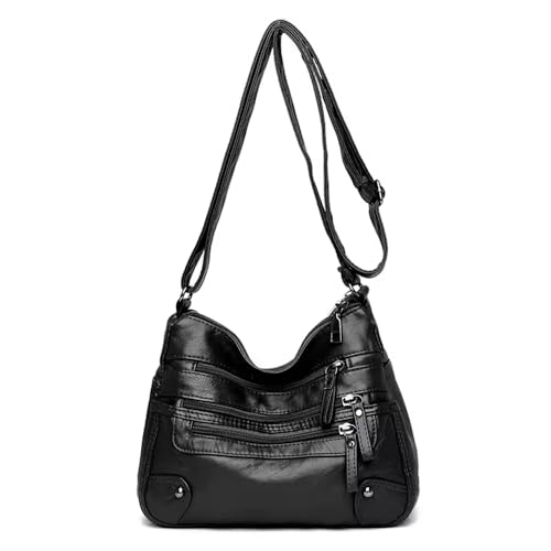CHENXIAOHONG Bolsa Transversal Feminina Média, Bolsa Tiracolo Feminina Estilo Casual, Bolsas Transversais Femininas para o Dia a Dia, Bolsa Feminina Transversal Elegante e Versátil (Preto)