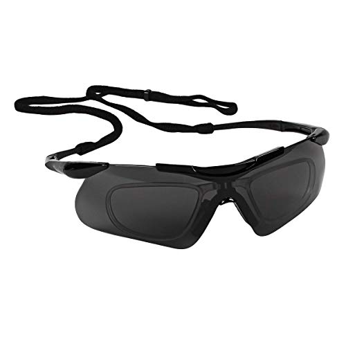 Jackson Safety 38505 Jackson Smoke Safety Glasses, Anti-Fog, Scratch-Resistant, Frameless, Black