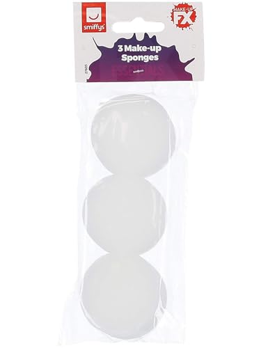 Smiffy's 27605 - Spugne Confezione da 3 Bianco, Taglia Unica