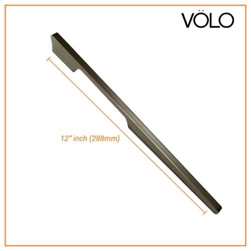 Image of VOLO Aluminium Wardrobe Handle - Elegant Pull Handle for Wardrobe Doors, Cabinet Doors, and Drawers in Kitchen, Office, and Bedroom (Pack of 2 Pieces) (SAC-40 Satin 12 Inc (288mm))