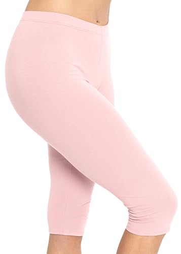 Image of STRETCH IS COMFORT Cotton Capri Leggings, Knee Length Pants, Plus Size | Soft pull-on comfort, lightweight summer feel, ankle option, casual layering, cotton leggings, black capris, under dresses