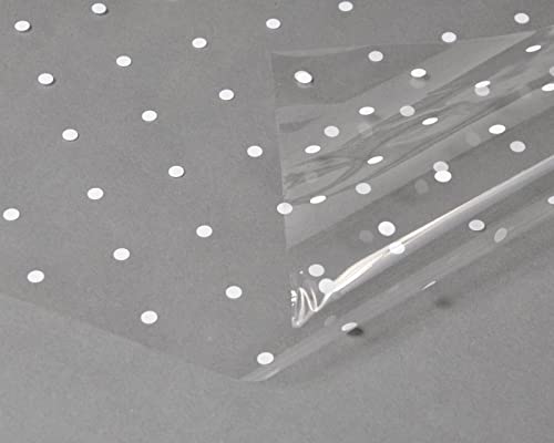 bag it Plastics White Polka Dot Cellophane Wrap for Hampers Bouquets & Gifts (2m x 800mm Folded Sheet) - Florist Film Gift Wrapping for Baskets & Flowers